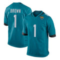 J.Jaguars #1 Montaric Brown Player Teal Home Game BALCE Stitched Jerseys
