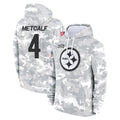P.Steelers #4 DK Metcalf Player Arctic Camo Limited Salute to Service Pullover Hoodies Game BALCE Stitched Jerseys