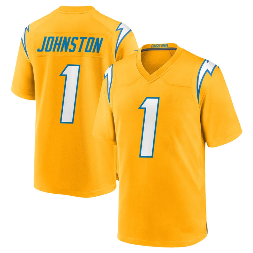 LA.Chargers #1 Quentin Johnston Player Gold Home Game BALCE Stitched Jerseys