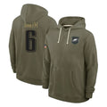 P.Eagles #6 DeVonta Smith Player Olive Salute to Service Pullover Hoodies Limited BALCE Stitched Jerseys