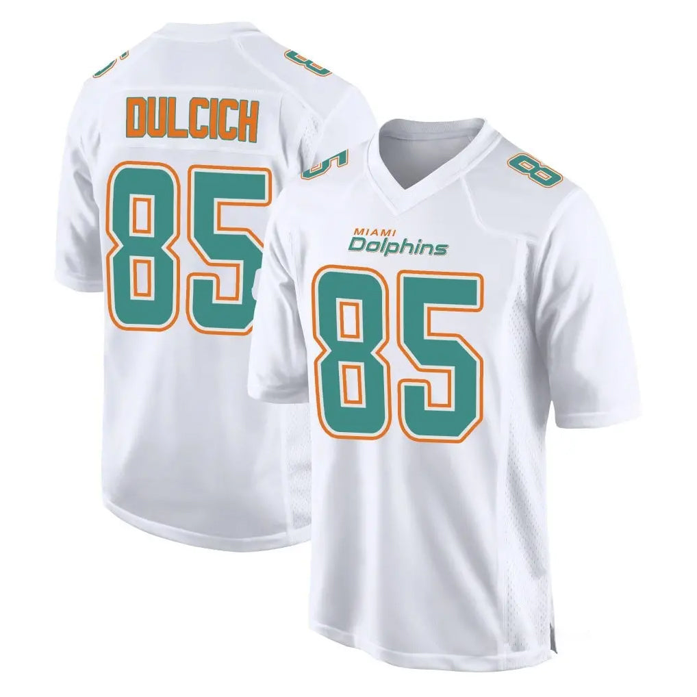 M.Dolphins #85 Greg Dulcich Player White Fashion Home Game BALCE Stitched Jerseys