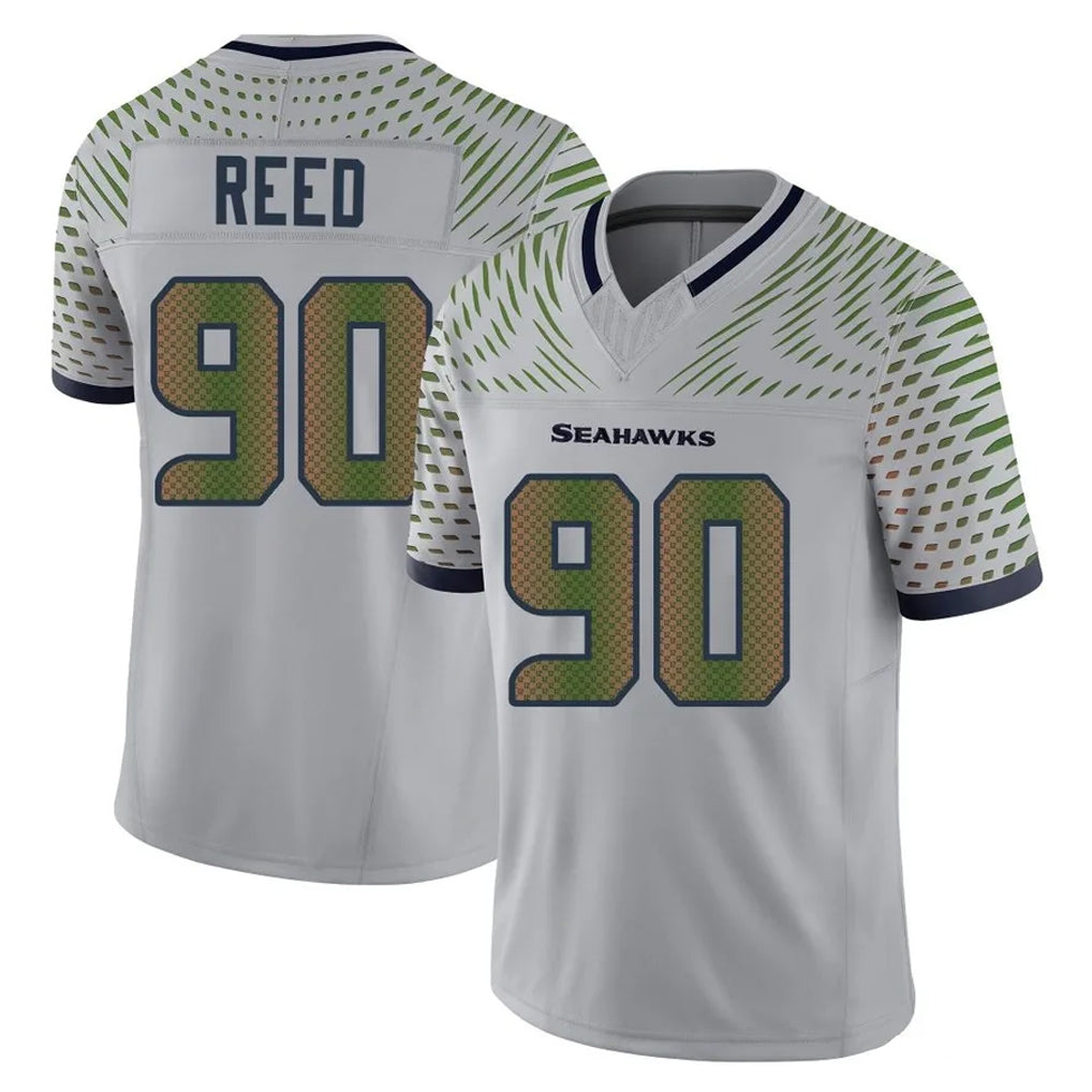 S.Seahawks #90 Jarran Reed Player Grey Limited 2025 Rivalries Collection Home Game BALCE Stitched Jerseys