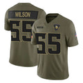 M.Vikings #55 Eric Wilson Player Olive 2025 Salute To Service Limited Game BALCE Stitched Jerseys