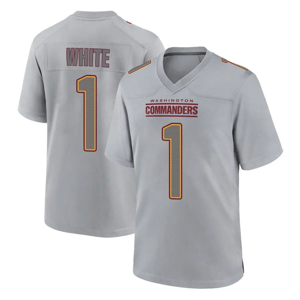 W.Commanders #1 Rachaad White Player Gray Atmosphere Fashion Home Game BALCE Stitched Jerseys
