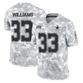 D.Cowboys #33 Javonte Williams Player Arctic Camo Salute to Service Limited Home Game BALCE Stitched Jerseys
