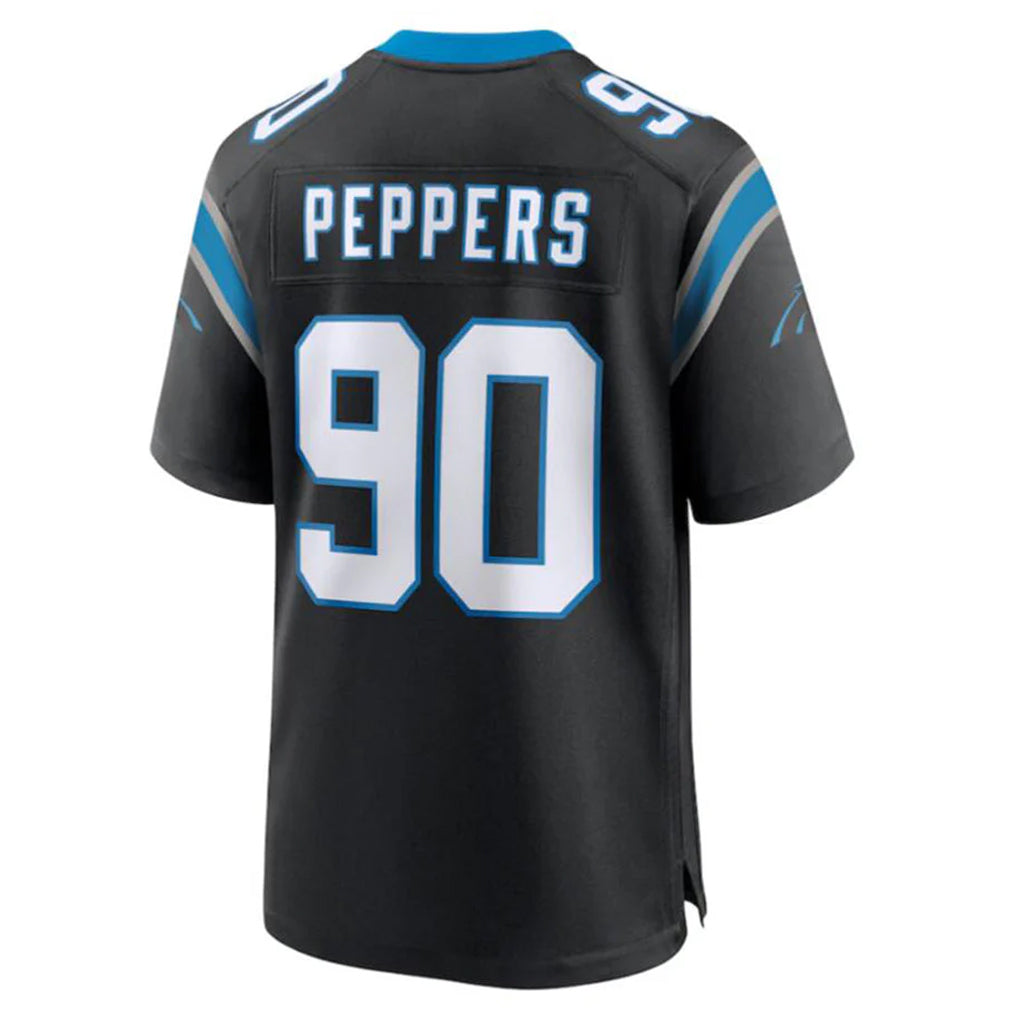 C.Panthers #90 Julius Peppers Player Black Home Game BALCE Stitched Jerseys