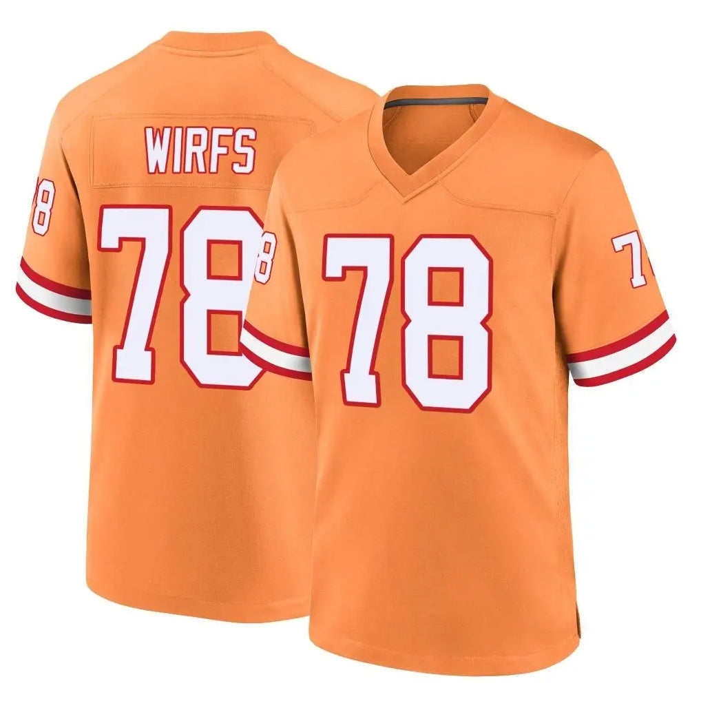TB.Buccaneers #78 Tristan Wirfs Player Orange Throwback Home Game BALCE Stitched Jerseys