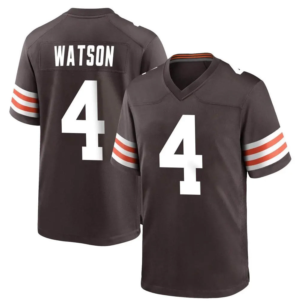 C.Browns #4 Deshaun Watson Player Brown Home Game BALCE Stitched Jerseys