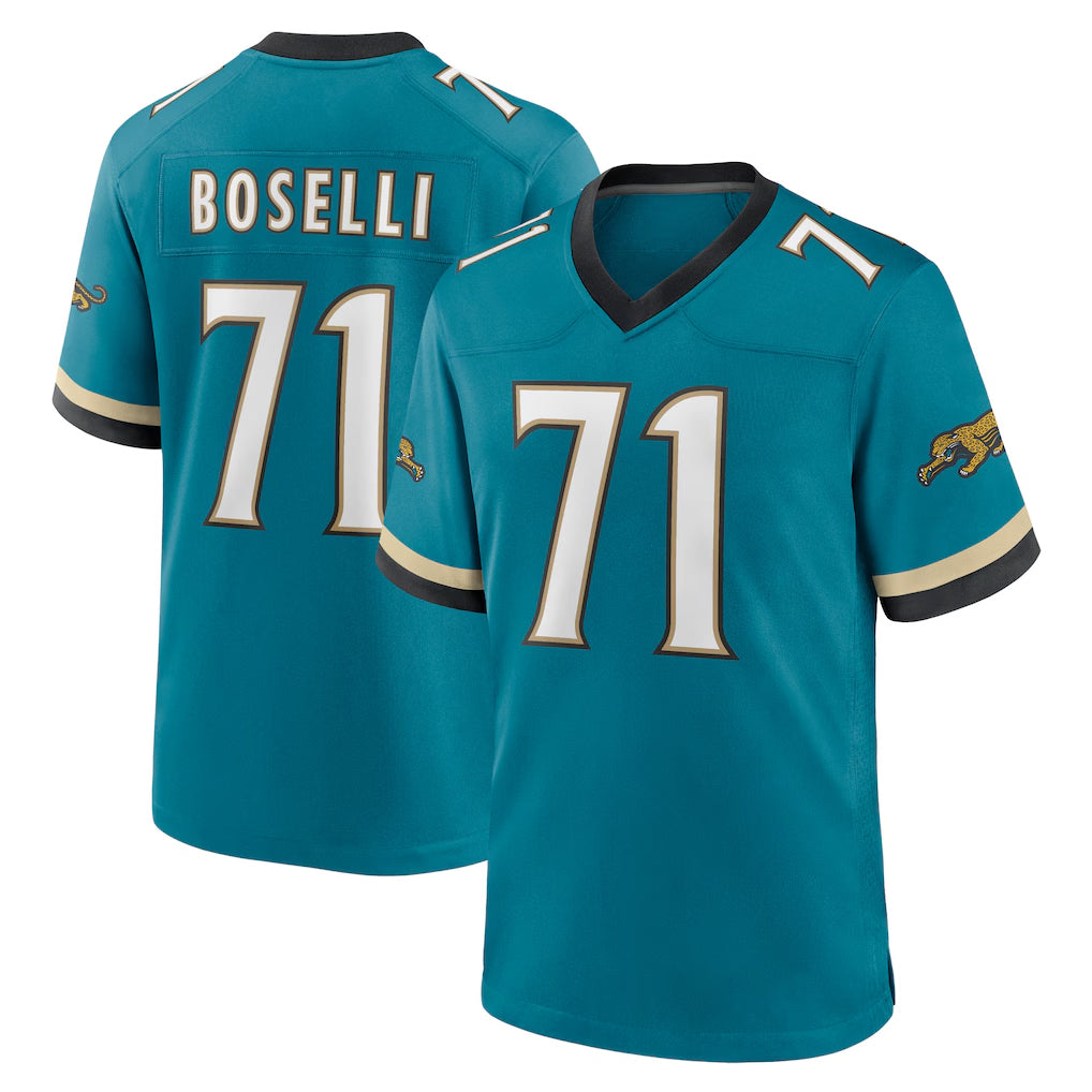 J.Jaguars #71 Tony Boselli Player Teal Prowler Throwback Limited Home Game BALCE Stitched Jerseys