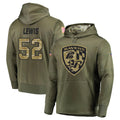 B.Ravens #52 Ray Lewis Player Olive Salute to Service Pullover Hoodie BALCE Stitched Jerseys