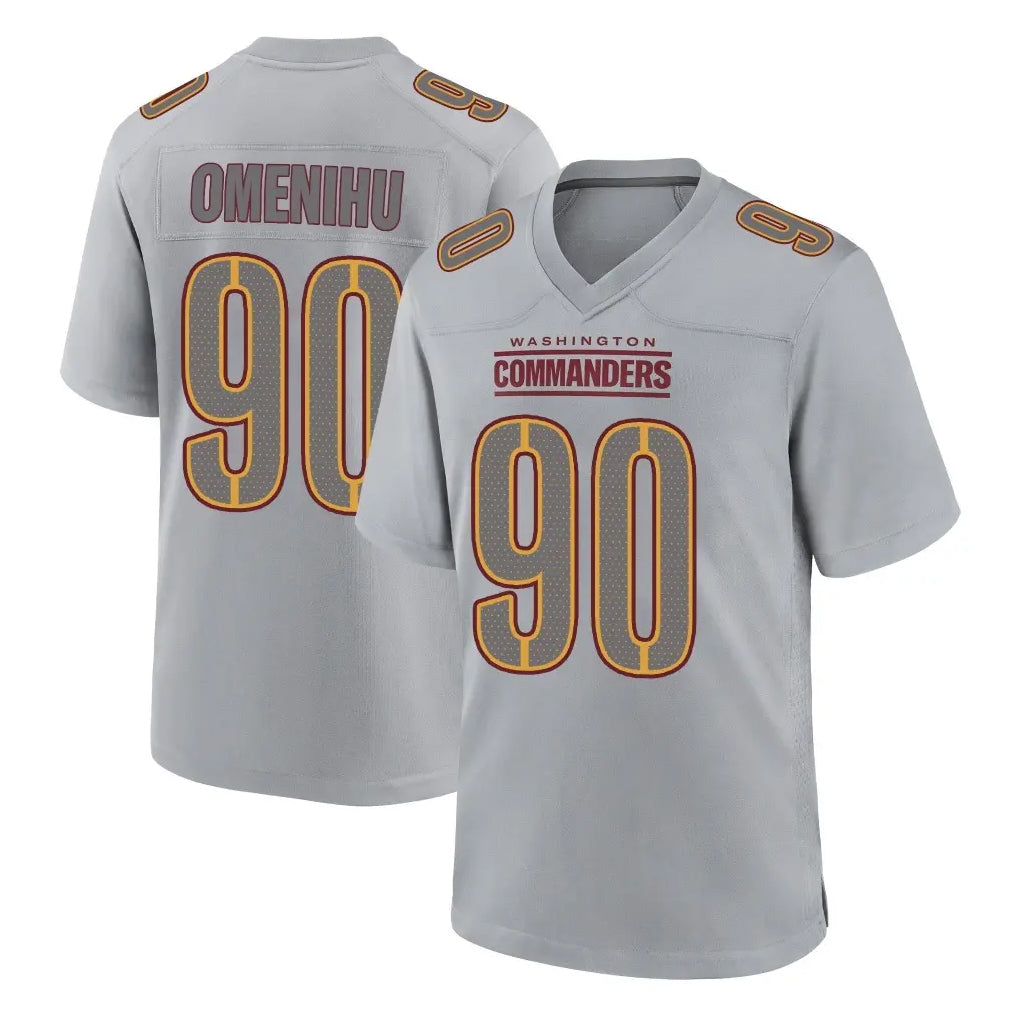 W.Commanders #90 Charles Omenihu Player Gray Atmosphere Fashion Home Game BALCE Stitched Jerseys