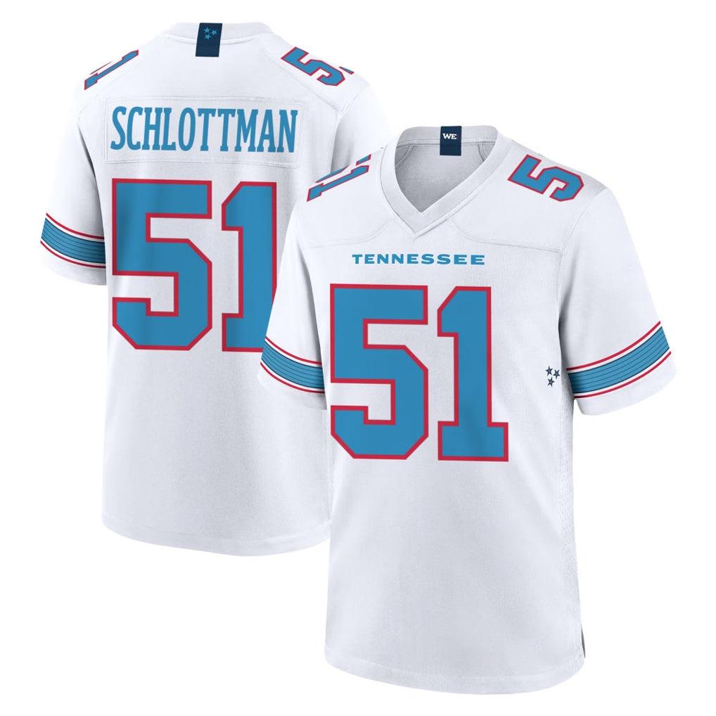 T.Titans #51 Austin Schlottmann Player White 2026 Game Home BALCE Stitched Jerseys
