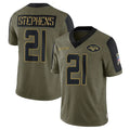 NY.Jets #21 Brandon Stephens Player Olive Salute To Service Limited Game BALCE Stitched Jerseys