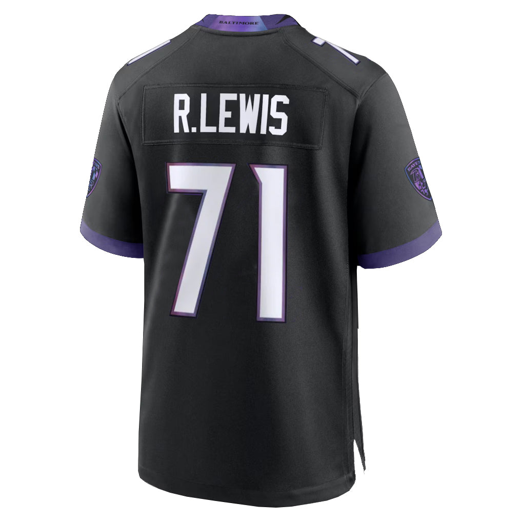 B.Ravens #71 Olaivavega Ioane Player Black Home Game BALCE Stitched Jerseys
