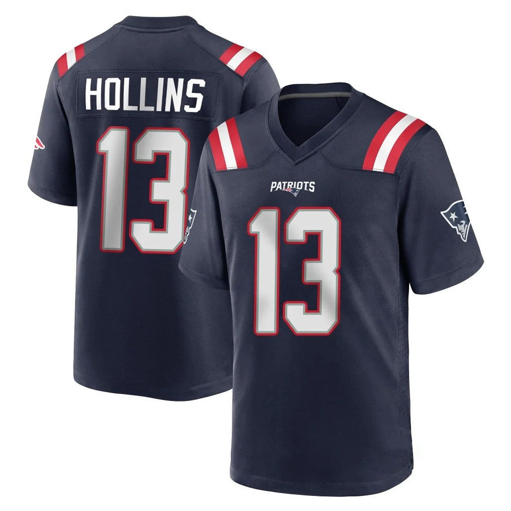 NE.Patriots #13 Mack Hollins Player Navy Home Game BALCE Stitched Jerseys
