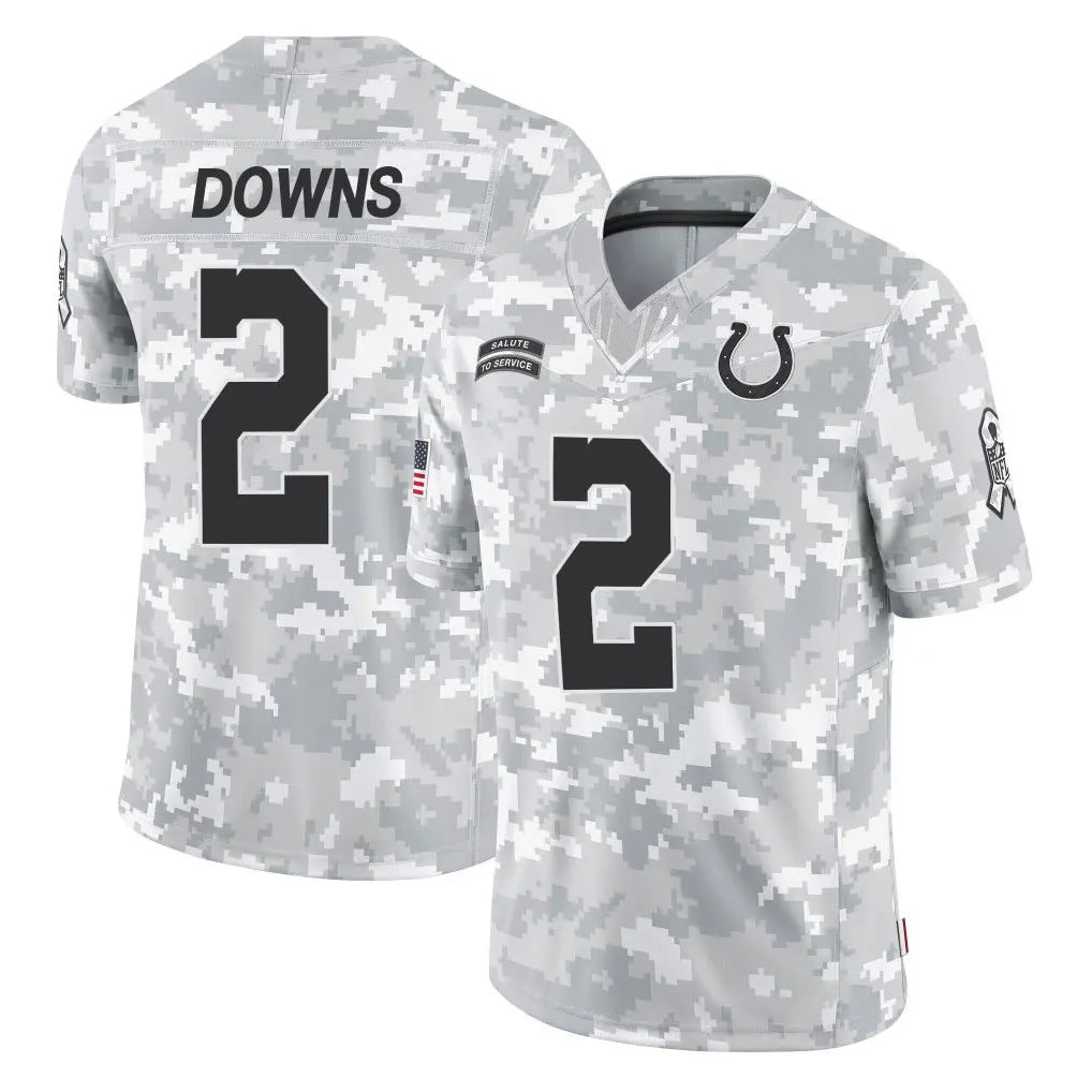IN.Colts #2 Josh Downs Player Arctic Camo Salute To Service Limited Game BALCE Stitched Jerseys