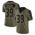 S.Seahawks #39 Ty Okada Player Olive Salute To Service Limited Game BALCE Stitched Jerseys