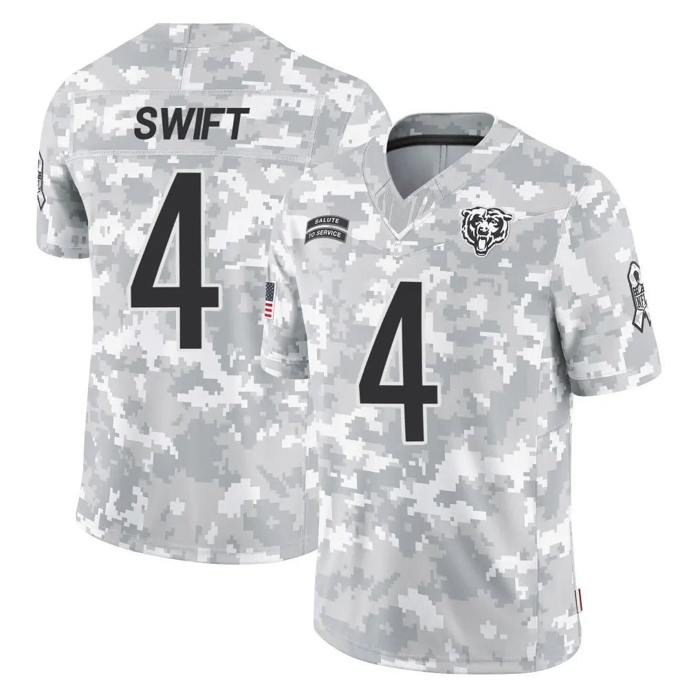 C.Bears #4 D'Andre Swift Player Arctic Camo Salute to Service Limited BALCE Stitched Jerseys