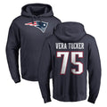 NE.Patriots #75 Alijah Vera-Tucker Player Navy LOGO Pullover Hoodies Home Game BALCE Stitched Jerseys