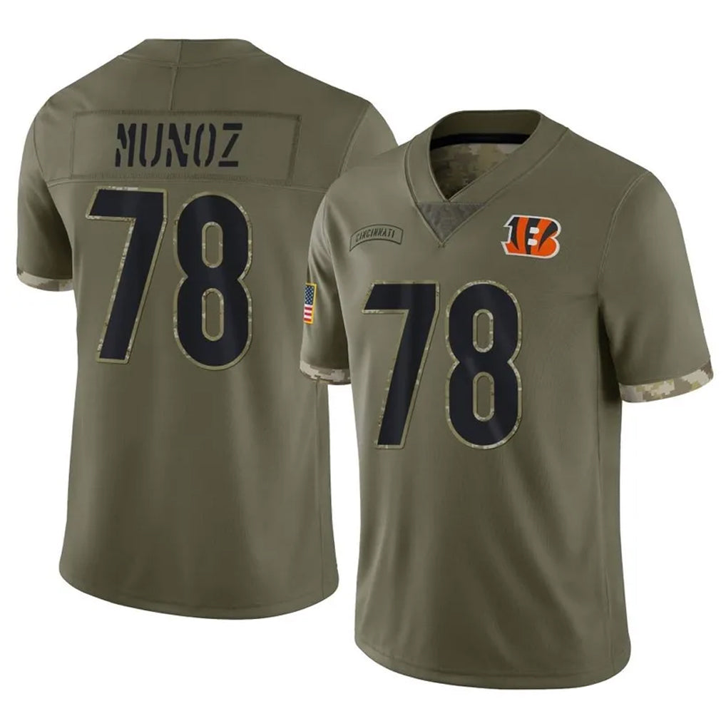 C.Bengals #78 Anthony Munoz Player Olive Salute to Service Limited Game BALCE Stitched Jerseys