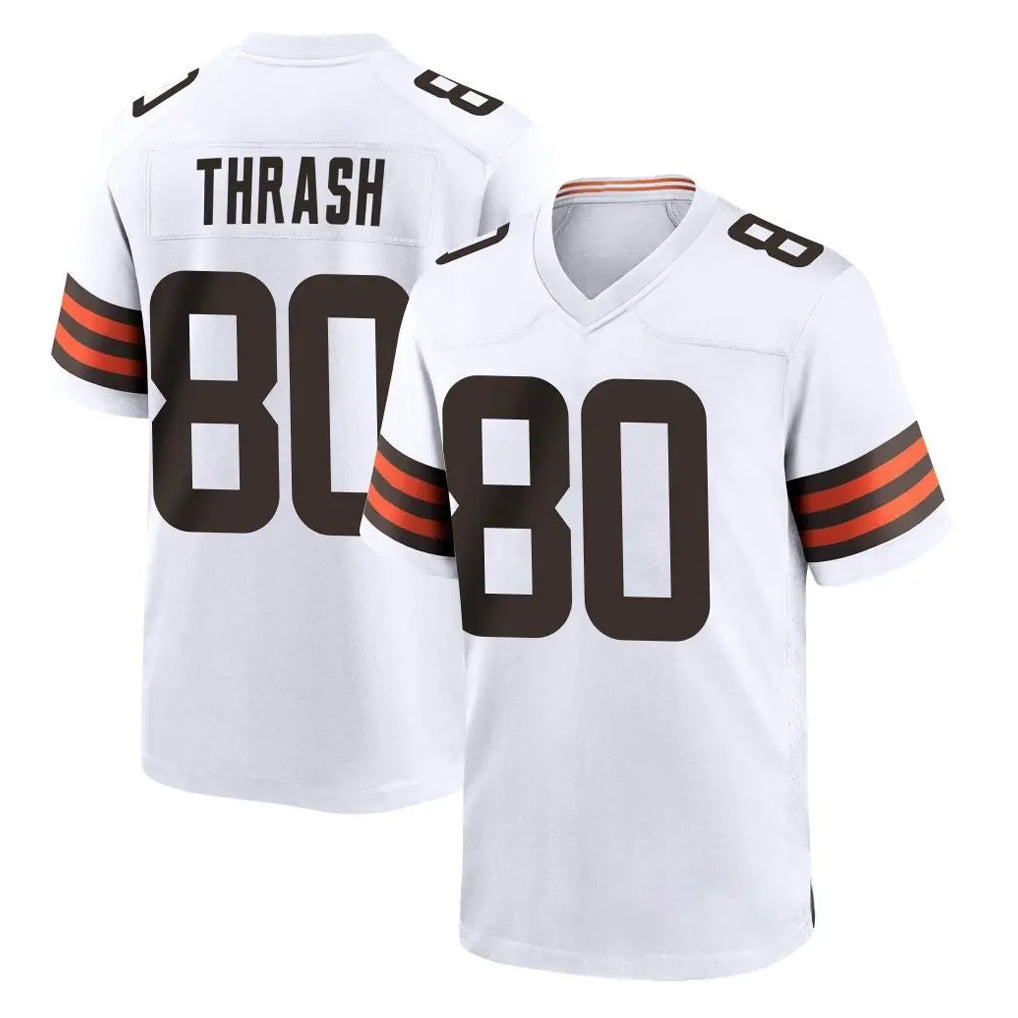 C.Browns #80 Jamari Thrash Player White Home Game BALCE Stitched Jerseys
