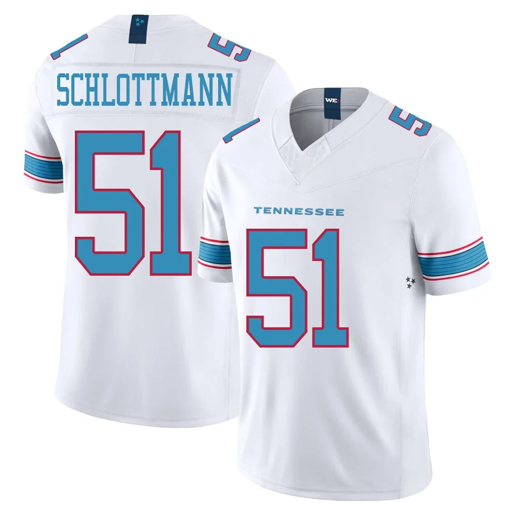 T.Titans #51 Austin Schlottmann Player White Limited Vapor F.U.S.E. Home Game BALCE Stitched Jerseys