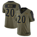 B.Ravens #20 Ed Reed Player Olive Salute To Service Limited Game BALCE Stitched Jerseys