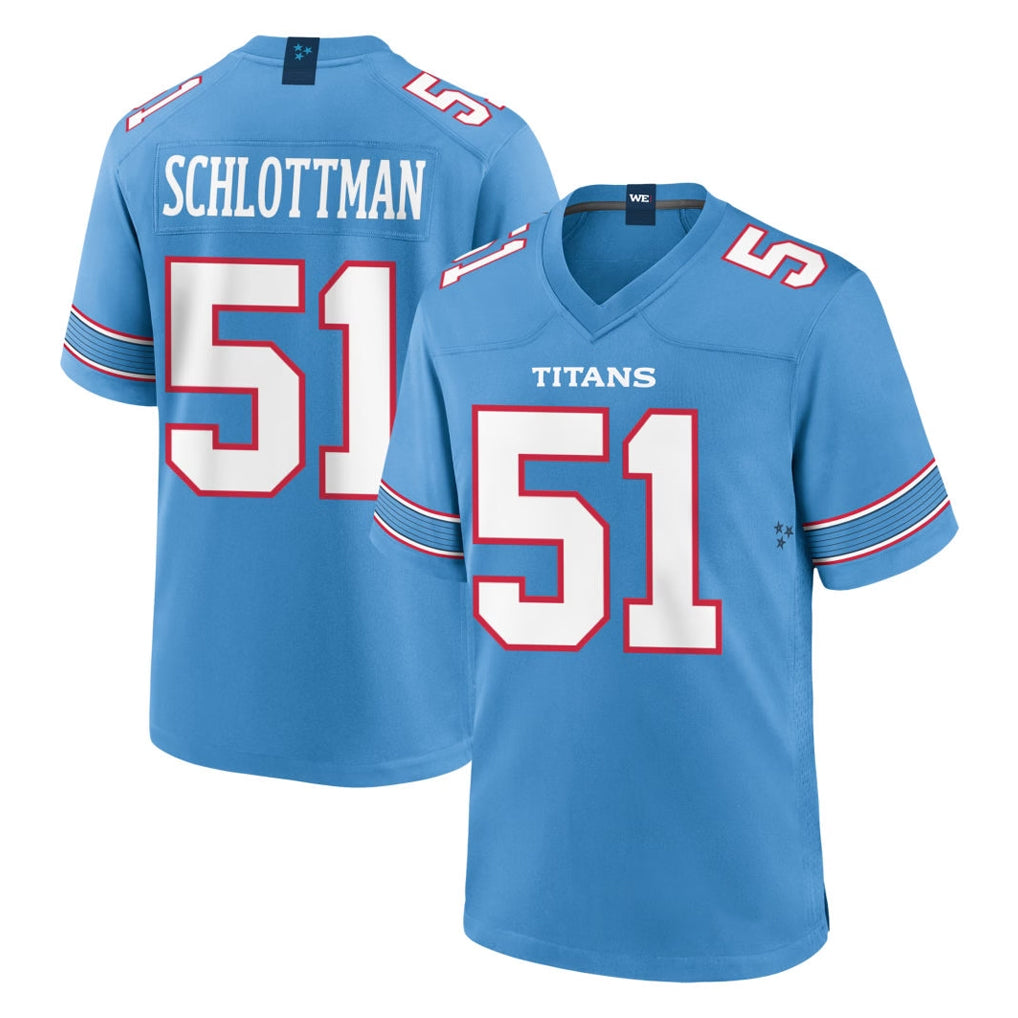 T.Titans #51 Austin Schlottmann Player Light Blue 2026 Game Home BALCE Stitched Jerseys