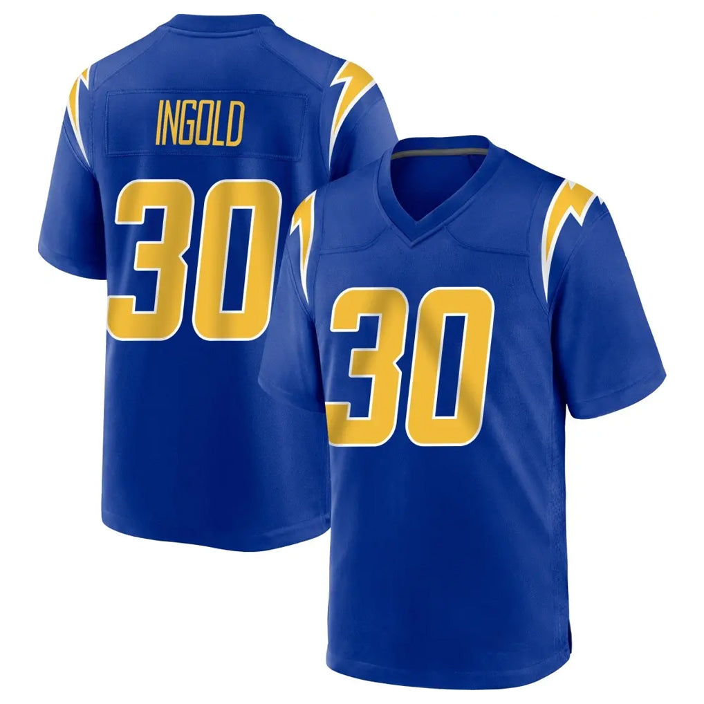 LA.Chargers #30 Alec Ingold Player Royal Home Game BALCE Stitched Jerseys
