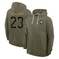M.Dolphins #23 Zayne Anderson Player Olive Salute to Service Pullover Hoodies Limited BALCE Stitched Jerseys