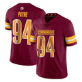 W.Commanders #94 Daron Payne Player Burgundy Limited Vapor Home Game BALCE Stitched Jerseys