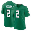 P.Eagles #2 Riq Woolen Player Green Kelly Alternate Home Game BALCE Stitched Jerseys