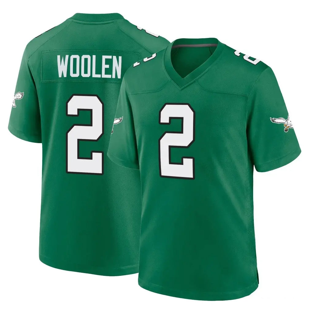 P.Eagles #2 Riq Woolen Player Green Kelly Alternate Home Game BALCE Stitched Jerseys