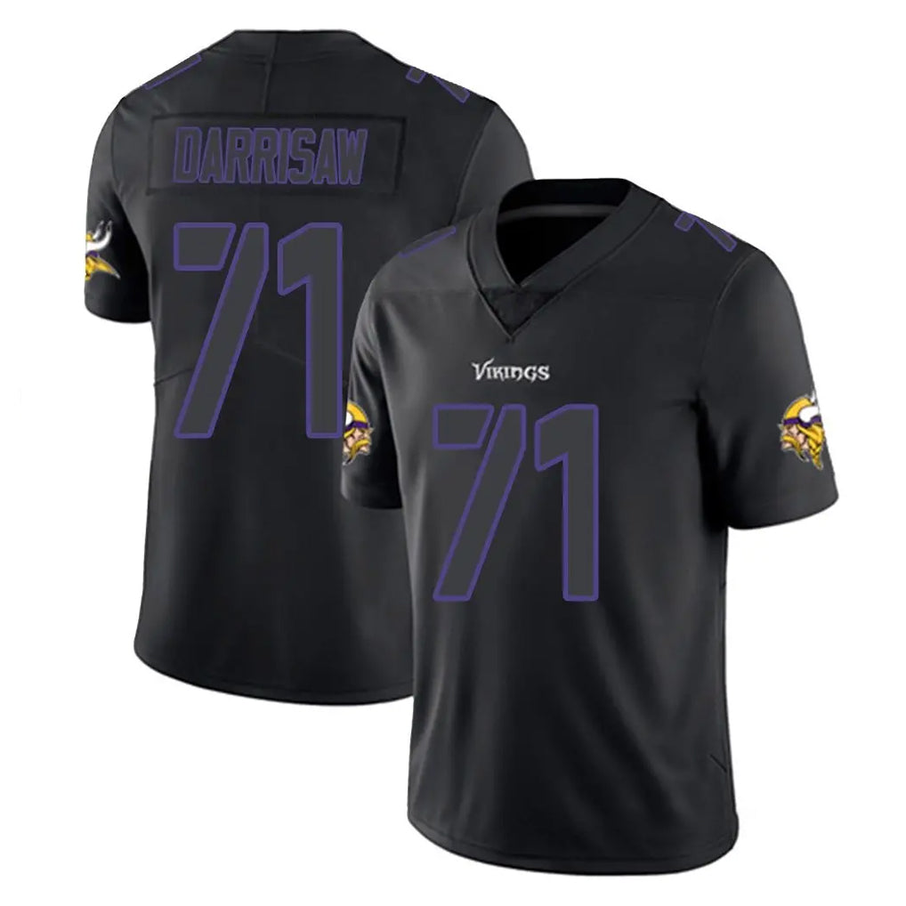 M.Vikings #71 Christian Darrisaw Player Black Impact LImited Home Game BALCE Stitched Jerseys