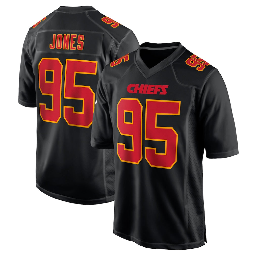 KC.Chiefs #95 Chris Jones Player Black Fashion Home Game BALCE Stitched Jerseys