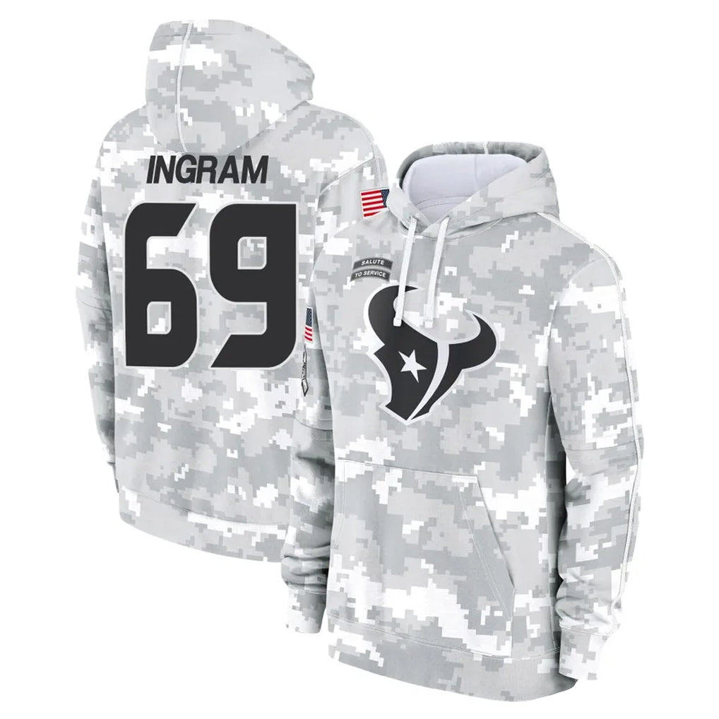H.Texans #69 Ed Ingram Player Arctic Camo Salute to Service Hoodies Limited Game BALCE Stitched Jerseys
