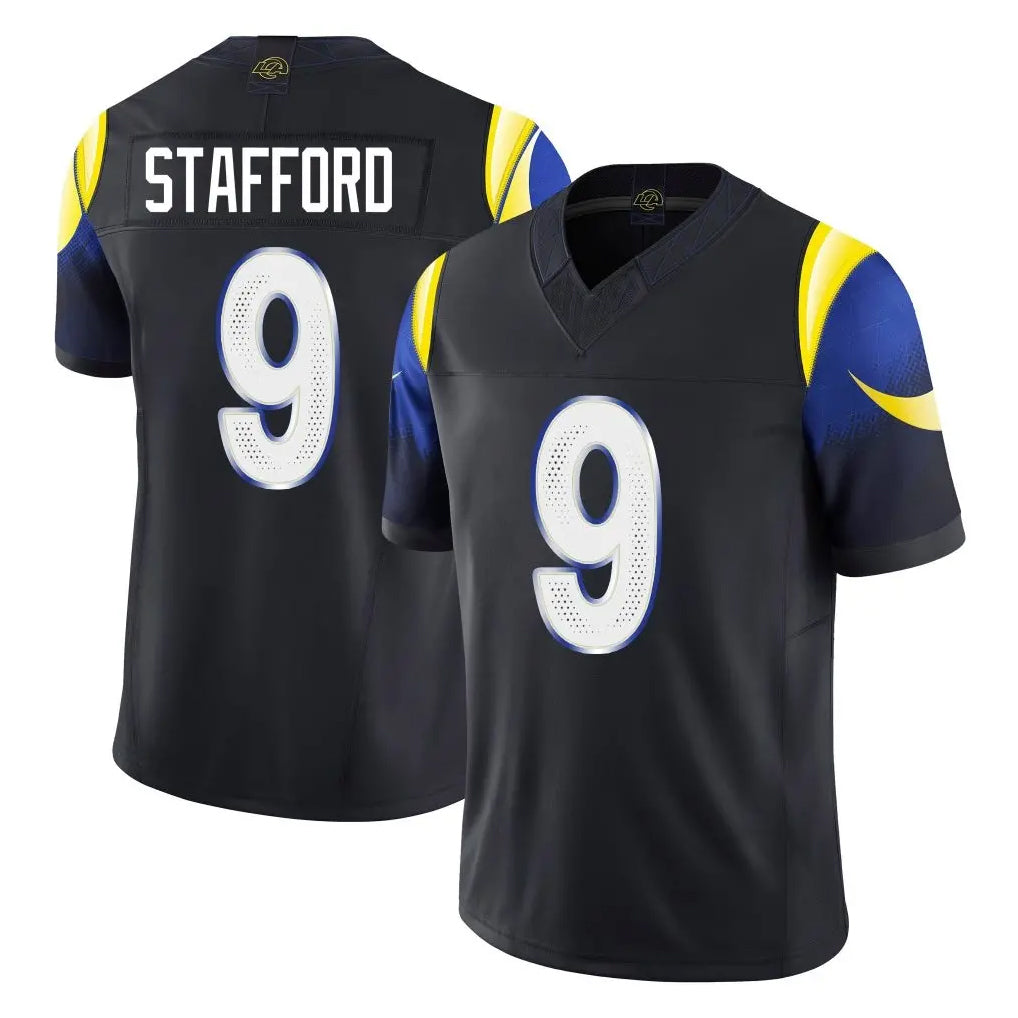 LA.Rams #9 Matthew Stafford Player Black Midnight Rivalries Collection Limited Home Game BALCE Stitched Jerseys