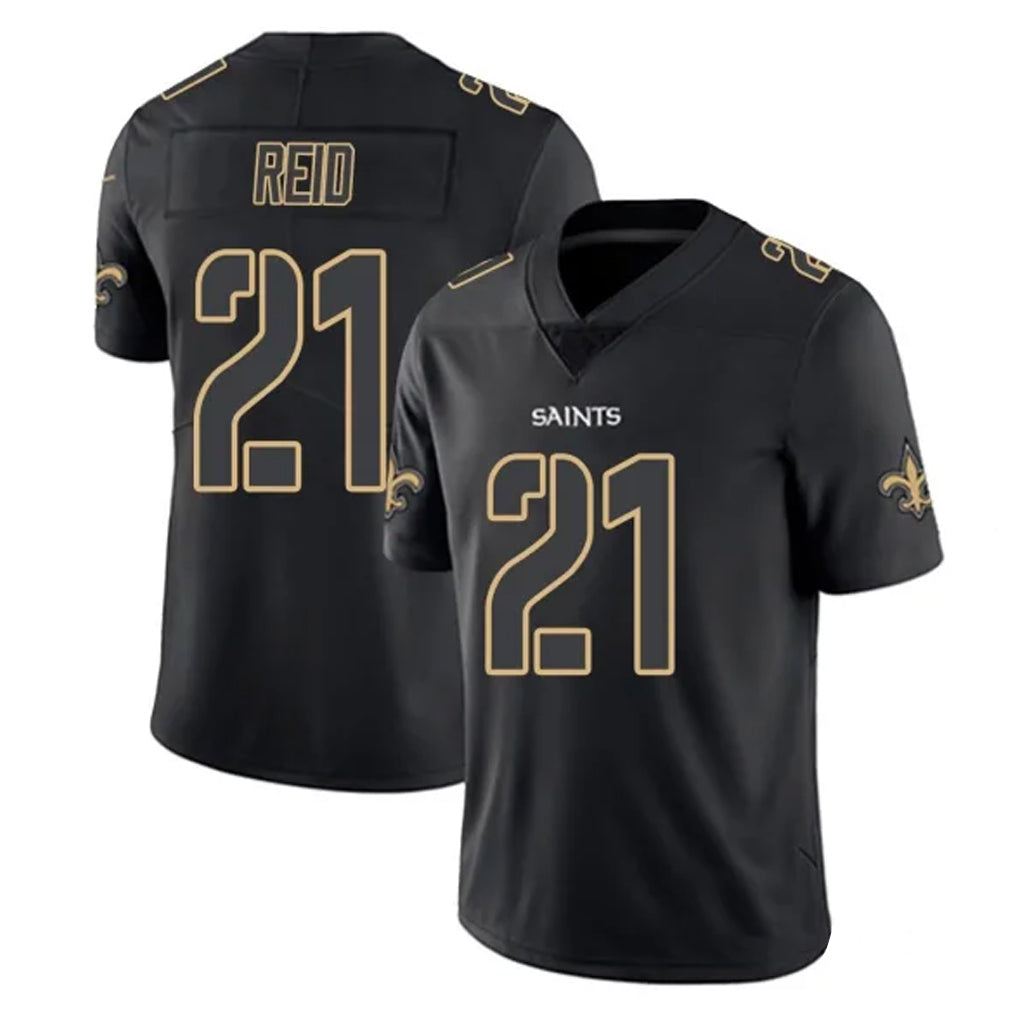 NO.Saints #21 Justin Reid Player Black Impact Limited Home Game BALCE Stitched Jerseys