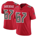 TB.Buccaneers #67 Luke Goedeke Player Red Limited Color Rush Home Game BALCE Stitched Jerseys