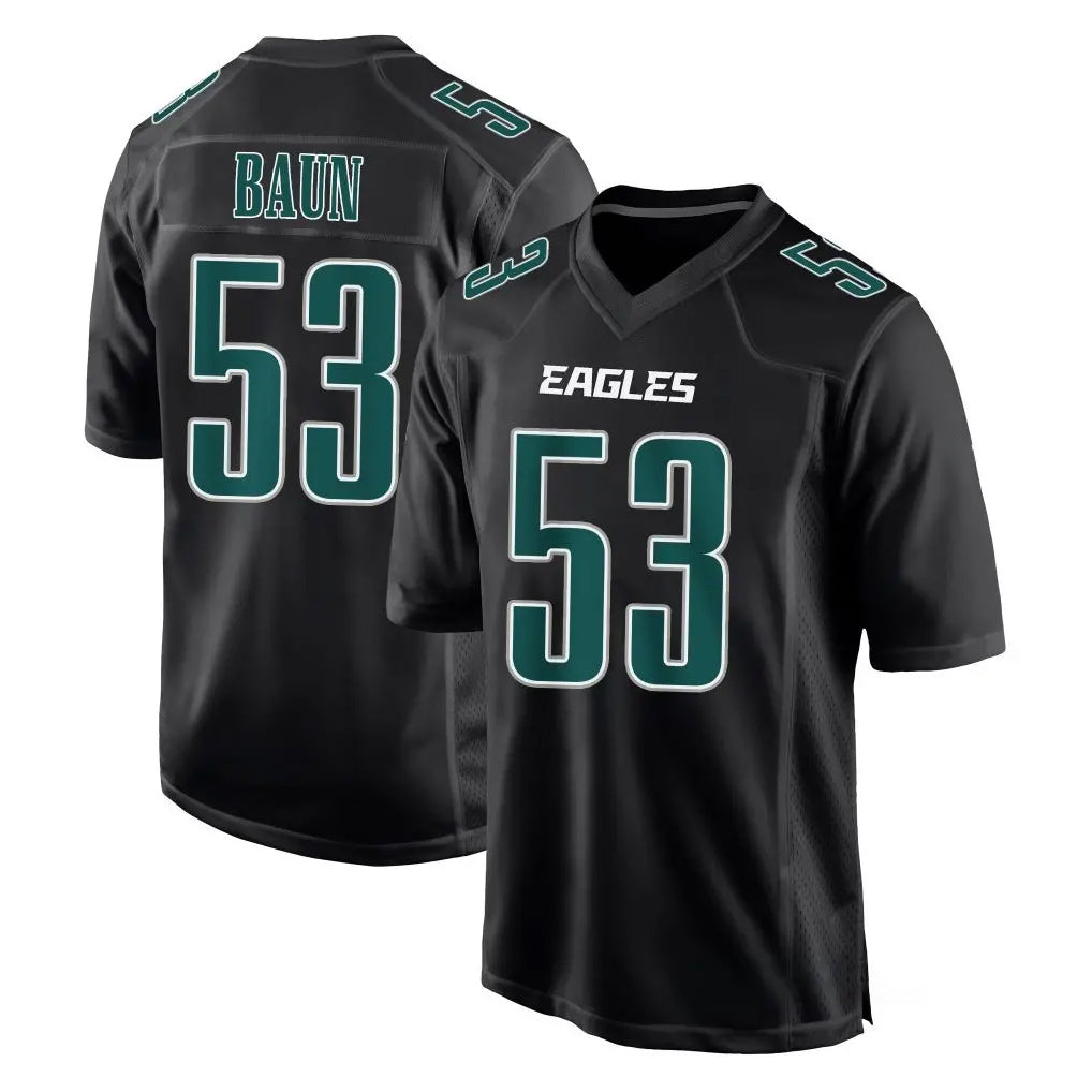 P.Eagles #53 Zack Baun Player Carbon Black Fashion Home Game BALCE Stitched Jerseys
