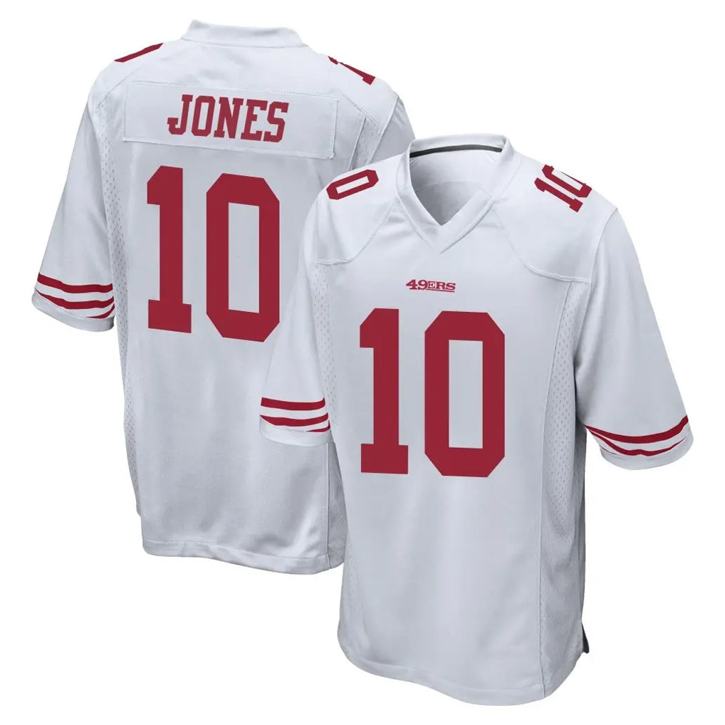 SF.49ers #10 Mac Jones Player White Home Game BALCE Stitched Jerseys