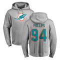 M.Dolphins #94 Jordan Phillips Player Gray LOGO Pullover Hoodies Limited BALCE Stitched Jerseys