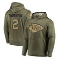 KC.Chiefs #2 Tyquan Thornton Player Olive Salute to Service Pullover Hoodies Home Game BALCE Stitched Jerseys