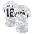 B.Bills #12 Jim Kelly Player Arctic Camo Salute to Service T-Shirt Hoodies BALCE Stitched Jerseys