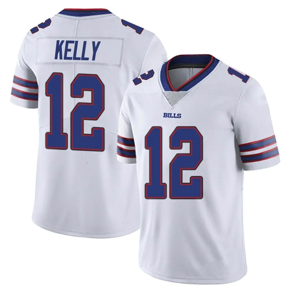 B.Bills #12 Jim Kelly Player White Vapor Untouchable Limited BALCE Stitched Jerseys