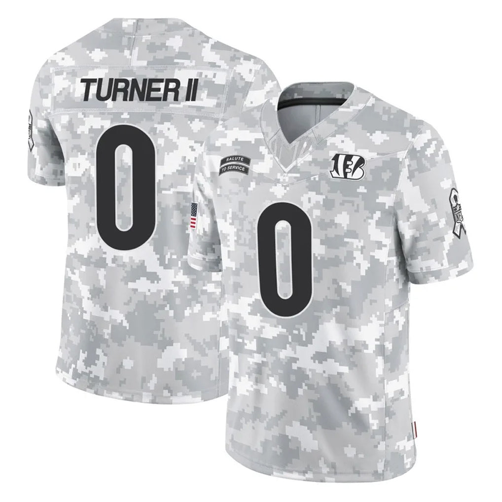 C.Bengals #0 DJ Turner II Player Arctic Camo Salute to Service Limited BALCE Stitched Jerseys