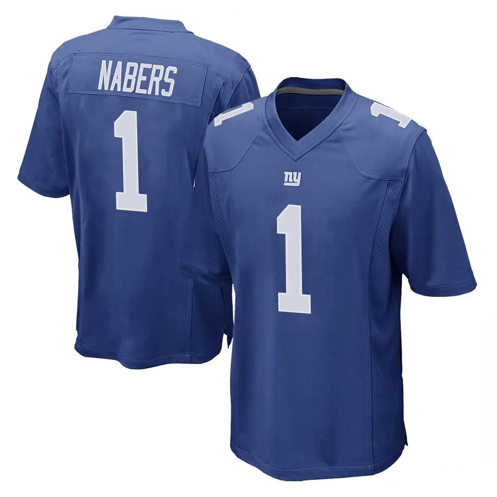 NY.Giants #1 Malik Nabers Player Royal Home Game BALCE Stitched Jerseys