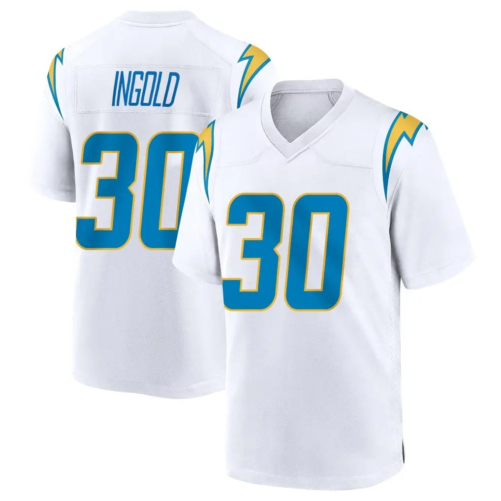 LA.Chargers #30 Alec Ingold Player White Home Game BALCE Stitched Jerseys