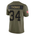B.Bills #34 Thurman Thomas Player Olive Salute To Service Limited Game BALCE Stitched Jerseys