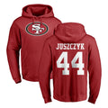 SF.49ers #44 Kyle Juszczyk Player Red LOGO Pullover Hoodies Home Game BALCE Stitched Jerseys